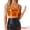 Orange, variant on DARIGN DIVA Women's Sparkly Shiny Metallic Crop Cami Tops M Pink