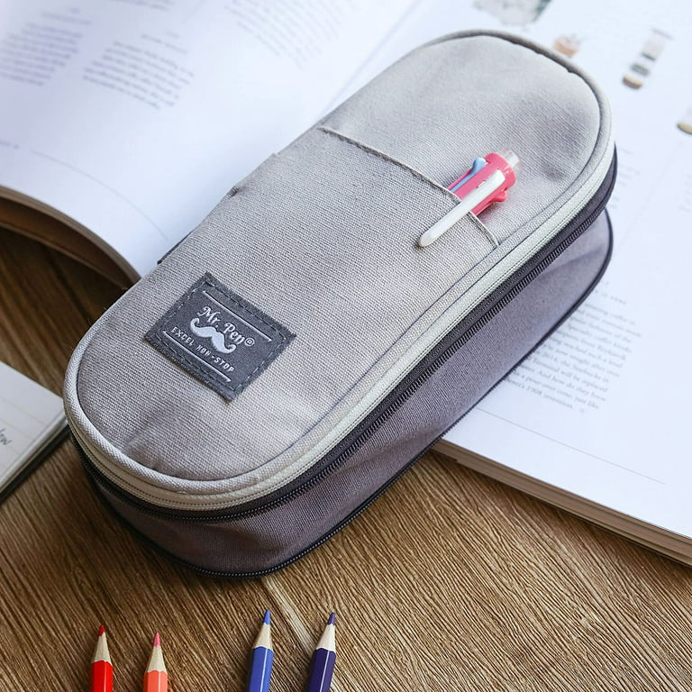 Mr. Pen- Pencil Case, Pencil Pouch, Grey, Pen Bag, Bible Study Supplies,  Pencil Pouch Large, Large Pencil Bag 