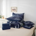 thumbnail image 5 of Manfei Boho Paisley 7pcs Bedding Comforter Set,Exotic Style Queen Bedding Sets Super Cozy,Chic Flower Queen Sheet Sets,Super Cozy Bohemian Room Decoration,Reversible, 5 of 7