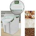 thumbnail image 2 of 25LB Large Flour Storage Container Bin ,2 Pack Airtight Plastic with Wheels Seal Locking Lid Dispenser Organizer Storage Bin with Measuring Cup & Scoop for Flour, Rice, Grain 50LBS Total, 2 of 14