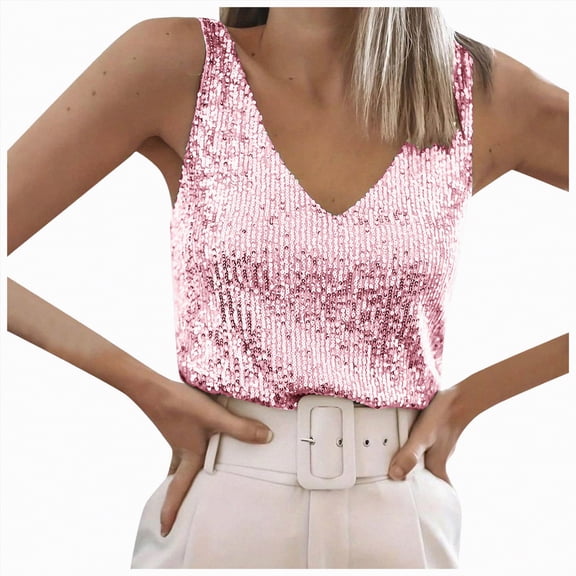 NIEWTR Womens Silk Satin Tank Top V Neck Camisole Cami Spaghetti Strap Top Loose Sleeveless Blouses Tank Shirt(Pink,S)