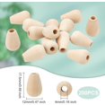 thumbnail image 3 of 200Pcs Teardrop Wood Beads 4mm Hole Natural Unfinished Wooden Beads Large Hole Wood Spacer Beads, 3 of 9