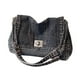 thumbnail image 3 of Bolso de hombro de mezclilla para mujer, organizador, bolso de transporte, bolso de mano portátil de estilo retro. Negro, 3 of 9