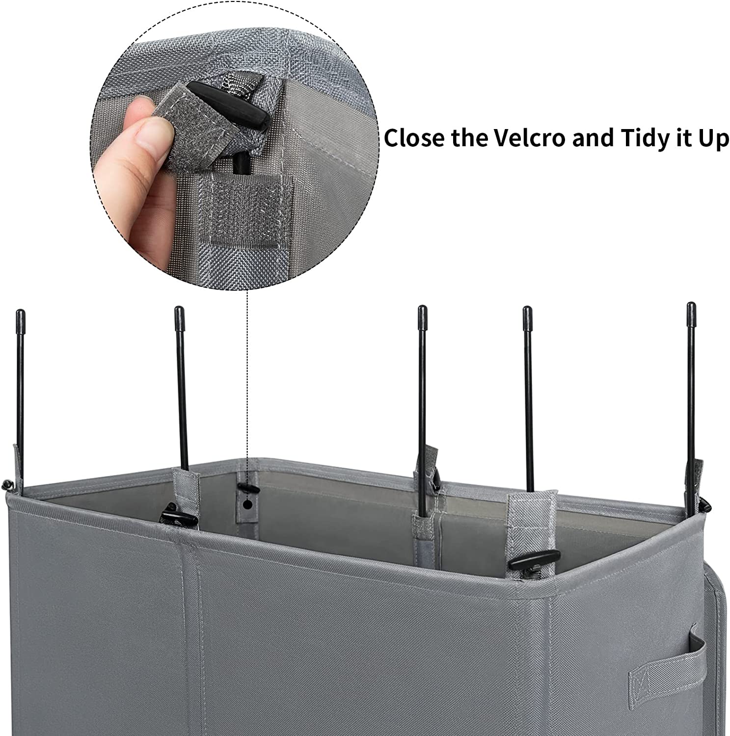 154L Double Laundry Hamper with Lid and Removable Laundry Bags, Large Dirty Clothes Hamper 2 section Collapsible Laundry Basket Dorm Room Storage for Bedroom, Bathroom, College,Grey