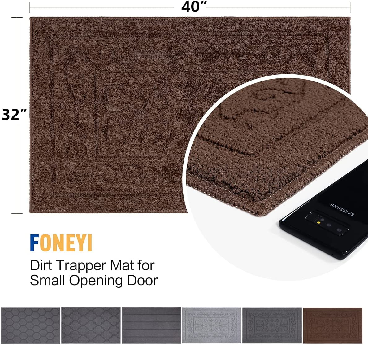 FONEYI Indoor Door Mat, Front Door Rug 32x40 Non Slip Rubber Backing Door  Mats, Low-Profile Absorbent Resist Dirt Entrance Mat Inside Floor Mats for
