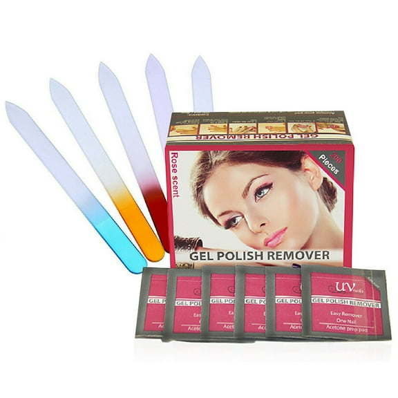 Crystal Nail Files and Polish Removal Wrap Combo Kit