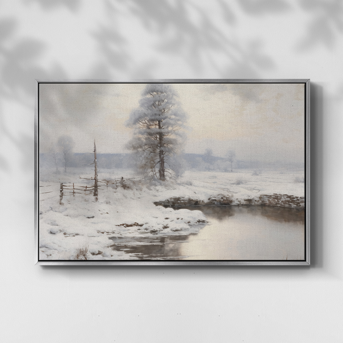 Vintage Landscape-XVI By Wexford Home Framed in Silver Wood Gallery Wrapped Canvas 25 in. x 37 in.