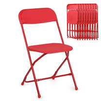 Folding Chair 10 Pack Folding Chair Set Portable Outdoor Wedding Commercial Event Seat,Red