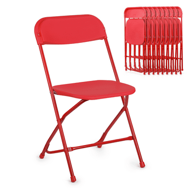 Folding Chair 10 Pack Folding Chair Set Portable Outdoor Wedding Commercial Event Seat,Red