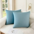 thumbnail image 2 of Unique Bargains Set of 2 Soft Modern Geometric Pillow Cushion Cases Blue 18" x 18", 2 of 6