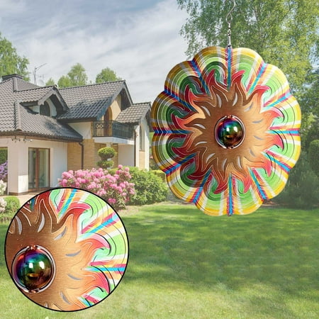 

Mittory WorldaWhirl Whirlig 3D Wind-Spinner Hand Paint Stainless Kinetic-Twist