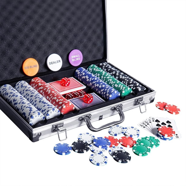 Juego De Fichas De Póquer: 300 Fichas De Póquer Con Estuche De Aluminio, Fichas De 11,5 Gramos Para Texas Holdem Blackjack
