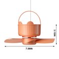 thumbnail image 3 of Home Kitchen Lighting Ceiling Fan Small Portable Powered ,Mini USB Tent Fans With Remote Control For Camping,Canopy Hanging Fan,Small Ceiling Fan For Outdoor Gazebo Ceiling Fan NOT Battery Orange, 3 of 9