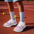 thumbnail image 6 of CHAQLIN Girls Shoes Kids Tennis Non Slip Athletic Running Walking Lightweight Lace Up Sneakers for Little/Big Kid, 6 of 9