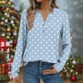 thumbnail image 5 of Sexlip Womens Long Sleeve T-Shirts Fall Casual V-Neck Henley Button Down Tunic Tops Dressy Versatile Classic Loose Fit Shirts Blue S, 5 of 8