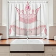 thumbnail image 2 of Ambesonne Girls Kitchen Curtains, Cartoon Crown, 55"x45", Pale Pink, 2 of 3