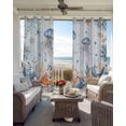 thumbnail image 2 of Oceans Marine Life Blackout Curtains for Bedroom Living Room, Orange Blue Gradient Jellyfish Starfish 72 In Long Thermal Insulated Room Darkening Drapes Grommet Window Treatments, 52 x 72 In, 2 of 9