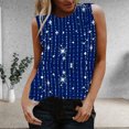 thumbnail image 2 of QASIEATN Women Print Daily Summer Shirts for Women's O Neck Tank Tops Print Blouse Sleeveless Workout Shirts Casual Loose Tees, 2 of 9