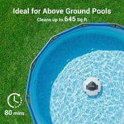 (2026 Upgrade) WYBOT Cordless Robotic Pool Cleaner, Automatic Pool Vacuum with Dual Filters for Flat Above-Ground Pools up to 645 sq.ft, 80-Min Runtime, Auto-Parking (White & Blue)
