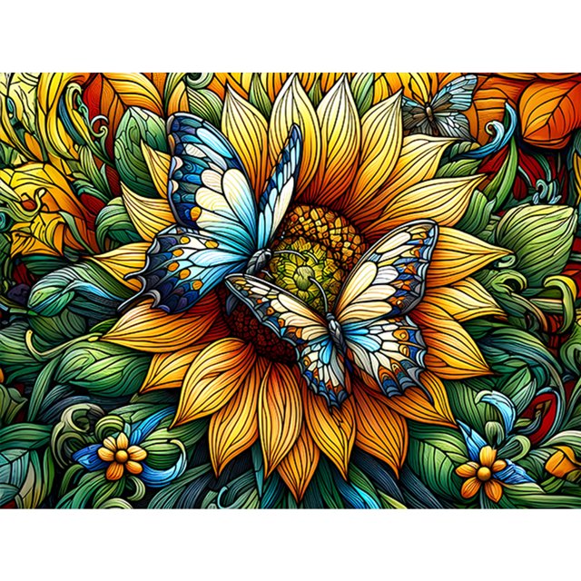 5D DIY Taladro Vitral Diamante Pintura Girasol 40x30cm