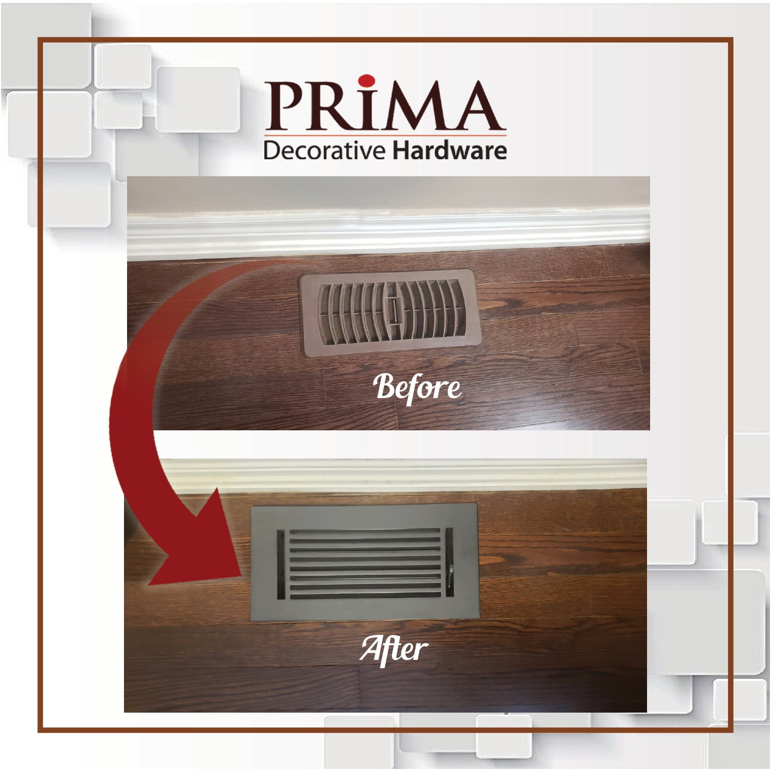 Prima Decorative Black 4" x 10" Cast Aluminum Rust  Floor Register Vent Cover for Floors, Walls & Ceiling