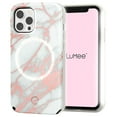 thumbnail image 6 of LuMee Halo Light Up Selfie Case for Apple iPhone 13 Pro Max - Rose Metallic White Marble, 6 of 6
