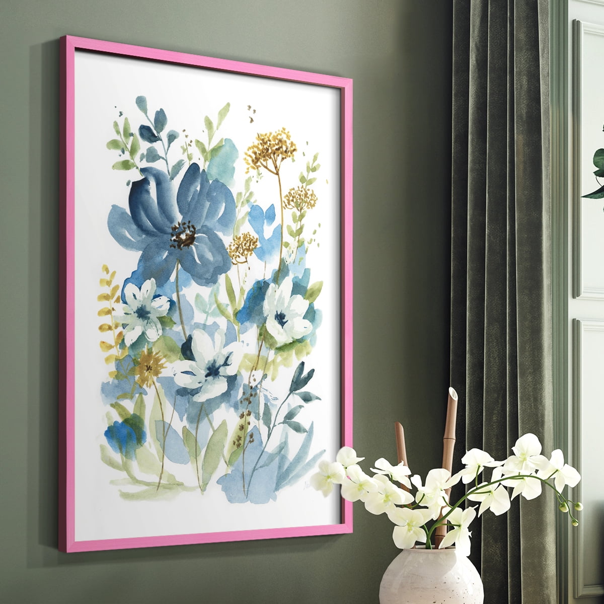 Wild Medley I Framed Print in Pink Solid Wood 11 x 14 Framed Print