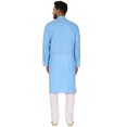 thumbnail image 6 of SKAVIJ Kurta Pajama Set for Men Long Sleeve Cotton Evening Dress Turquoise XL, 6 of 6