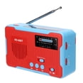 thumbnail image 3 of RD-666T Radio AM FM con manivela de emergencia portátil con energía solar y linterna LED Rojo, 3 of 8