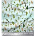 thumbnail image 1 of Soimoi Blue polyester Crepe Fabric Flower Leaves Print Fabric by the Yard 52 Inch Wide, 1 of 3