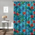 thumbnail image 2 of Orinice  Bird of Paradise Shower Curtain, Exotic Blossoms with Jungle Tropical Accents Vivid Flourish, Cloth Fabric Bathroom Decor Set with Hooks,  69x72, 2 of 7