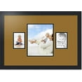 thumbnail image 1 of collage photo frame double mat with 1 - 8x10 and 2 - 3.5x5 openings with  black frame and el dorado mat., 1 of 2