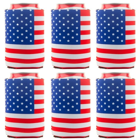 

Veki for American Sleeves 6PC Can Flag Neoprene Cans Collapsible Cooler Kitchenï¼Dining & Bar Glass Fancy
