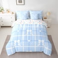 thumbnail image 2 of Homewish Kawaii Blue Bowknot Twin Bedding Sets 7-Piece for Children Kids Teens,Dreamy Princess Bedding Comforter Set Microfiber,Geometric Plaid Stripes Breathable Sheet Sets,Microfiber Bedroom Decor, 2 of 8