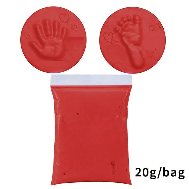 WLOELOEW Pâte à Modeler Douce Rouge pour Bébé, Séchage, Empreinte de Main, Jouets de Moulage pour Enfants 20 g