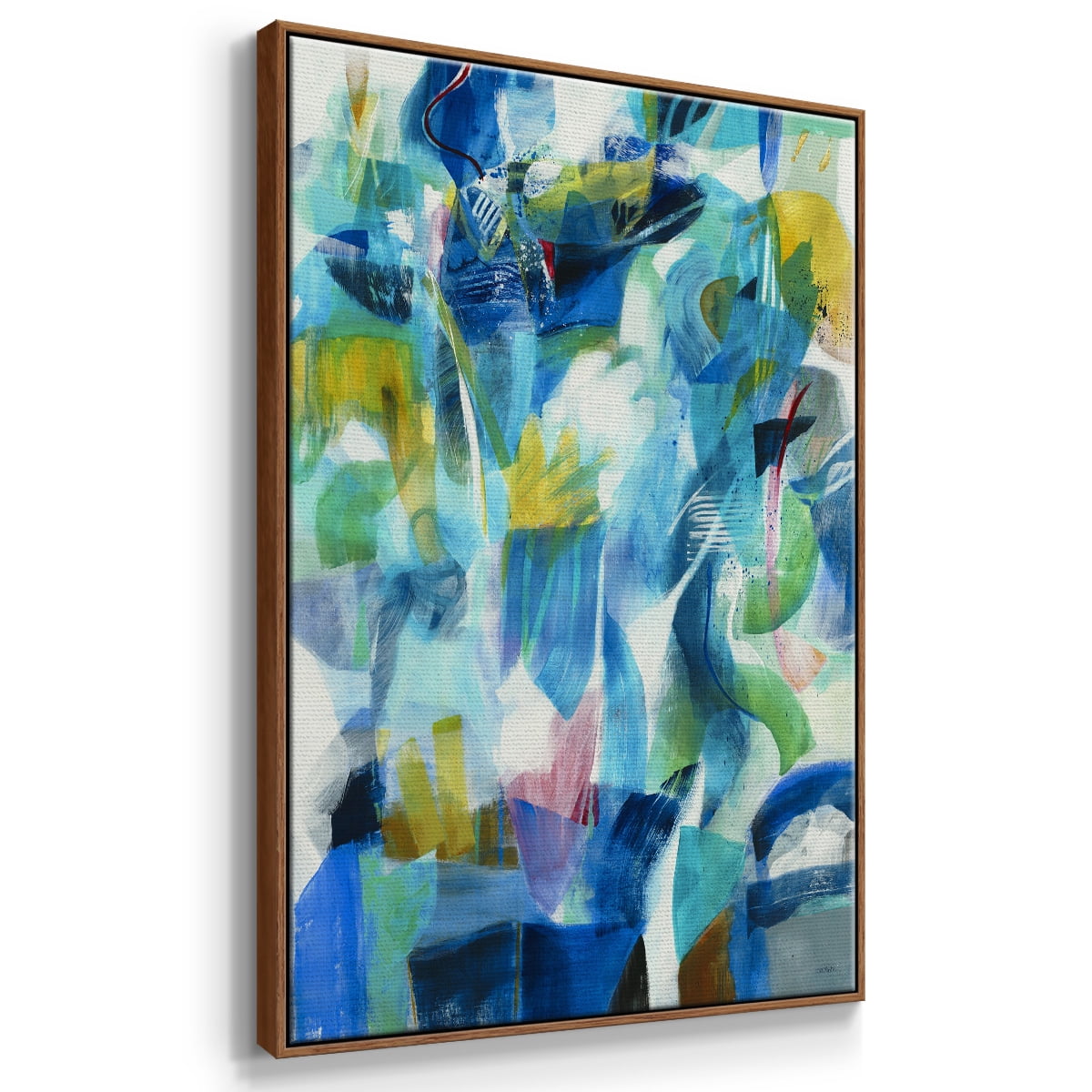 Green Passage Framed Premium Gallery Wrapped Canvas - Ready to Hang - 27 x 41 - Walnut Floating Frame