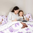 thumbnail image 4 of Manfei Western Cowgirl Full Size Comforter Sets 3-Piece,Kawaii Ribbon Bow Bedding Comforter Set,White Lavender,1 Comforter and 2 Pillowcases,Reversible, 4 of 6