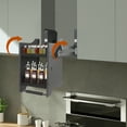 thumbnail image 6 of 2 Tier Pull Down Cabinet Organizer, Adjustment Height Kitchen Wall Cabinet Storage Organizer with Adjustable Weight Knobs for Kitchens, Restaurants, Hotels, Apartments, Dark Grey, 6 of 28