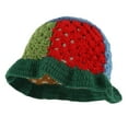 thumbnail image 1 of SAYOO Gorro de Pescador de Punto para Mujer, Color Block Hollow Out Patchwork Crochet Bucket Cap para otoño SAYOO casual, 1 of 7