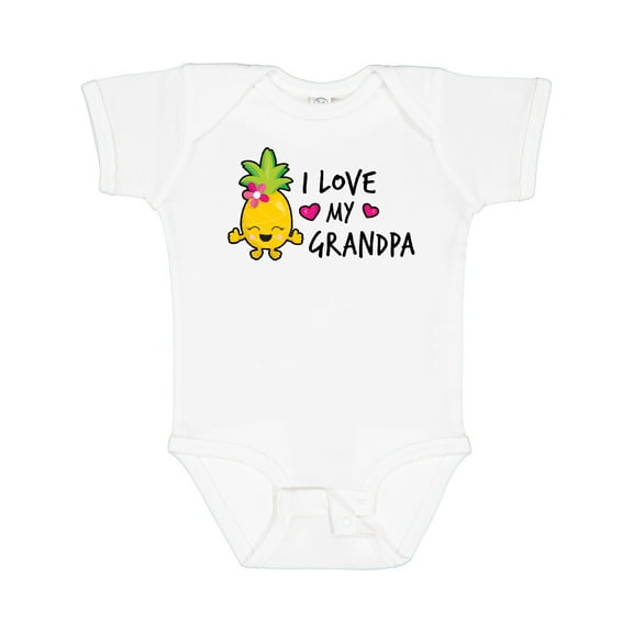 Inktastic I Love My Grandpa with Pineapple Girls Baby Bodysuit