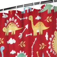 thumbnail image 3 of Red Cartoon Dinosaurs Arrows Pattern Shower Curtain 36"x72" ,Bathroom Decorative Shower Curtains Set with 12 Hooks,Modern Waterproof Washable Shower Curtain, 3 of 6
