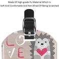 thumbnail image 4 of Square 2Pack PU Leather Hedgehog with Heart Cruise Luggage Tag with Privacy Cover and Name ID Tag for Travel Handbags Backpacks Luggage Tags, 4 of 6