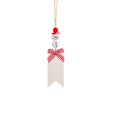 thumbnail image 1 of Red Wooden Christmas Hanging Tag With Bead, Writeable Drawable Gift Label For Tree Diy Ornament, Snowman Themed Holiday Decor, 1 of 6