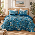thumbnail image 2 of Regency Heights Twin/Twin Quilt Set, 3-Piece Reversible Bedspread Coverlet Set, Navy Blue Quilted Bedding Set with Shams for All Season, 2 of 12