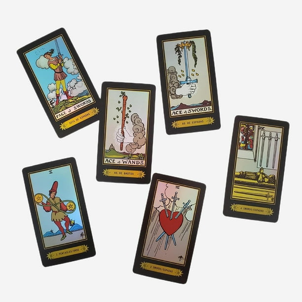 78 cartas de Tarot A.E Waite, embalaje exquisito holográfico para el crecimiento espiritual