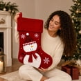 thumbnail image 2 of Kbndieu Red Felt Christmas Stockings, Embroidered Xmas Stockings Santa, Snowman, Reindeer Xmas Character, Christmas Hanging Ornament for Family Holiday Season Decor, 2 of 6