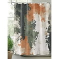 thumbnail image 3 of Vintage Sage Green Orange Waterproof Fabric Shower Curtain, Modern Abstract Art Shower Curtain for Bathroom Curtains Bathtubs Hotel Washable Shower Curtains with 12 Hooks Small 36x72in, 3 of 6