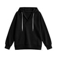 thumbnail image 5 of Aezemi V Neck Hoodie Sweatshirts Women Drawstring Pullover Fashion Workout Casual Winter Fall Outfits Womens Fashion Comfy Daily All Match Sweatshirts M, 5 of 7