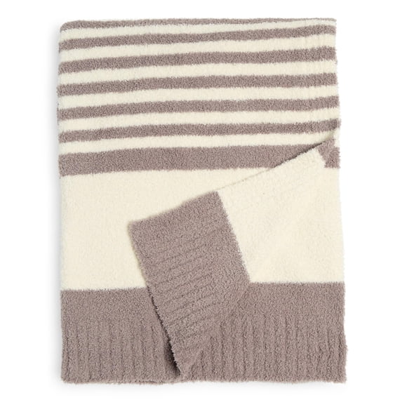 Manta Blanket Barefoot Dreams, color crema y Beach Rock