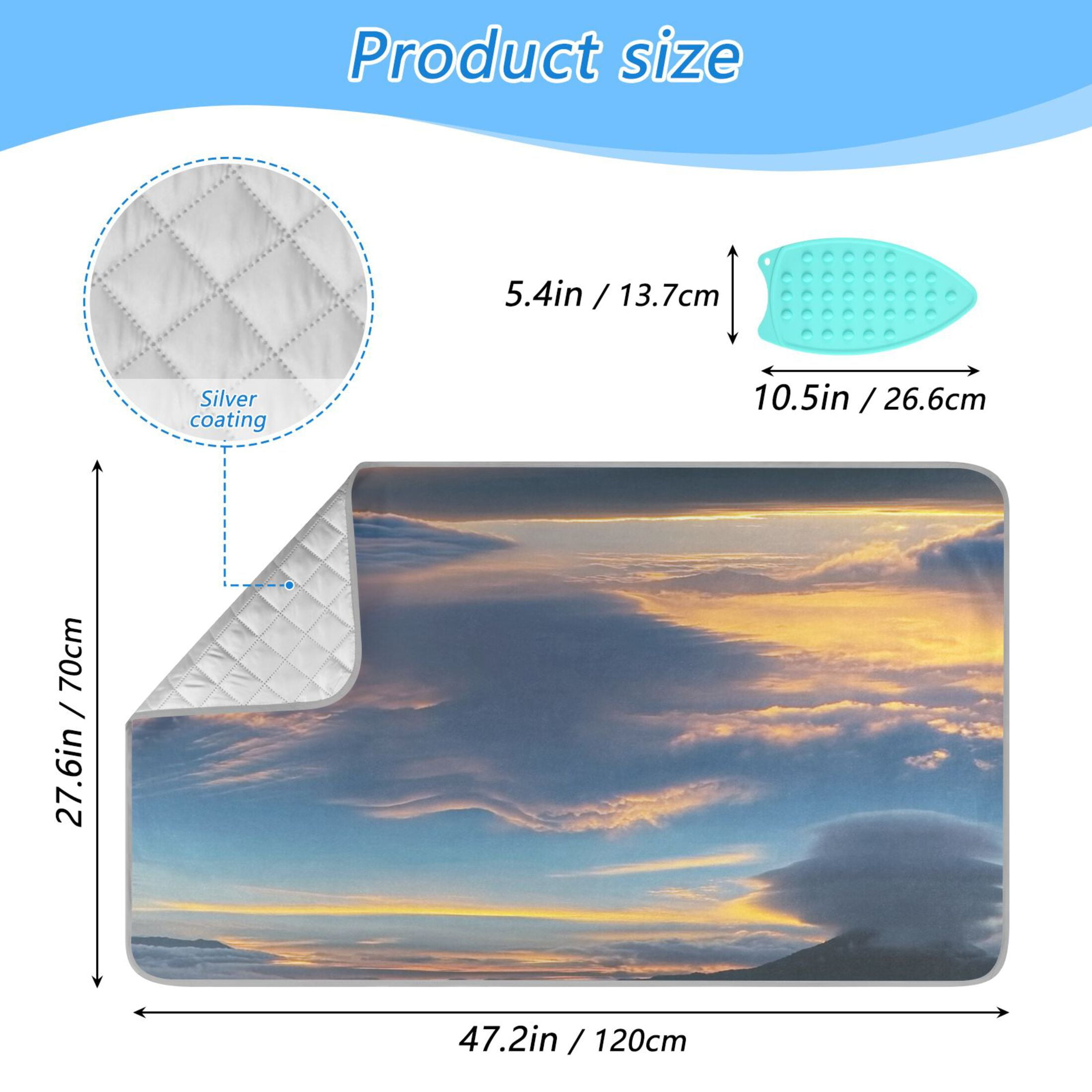 Ironing Mat Portable Ironing Blanket for Table Top Travel Ironing Pad for Washer Dryer 27.6" x 47.2" Beautiful Sunrise Cloud